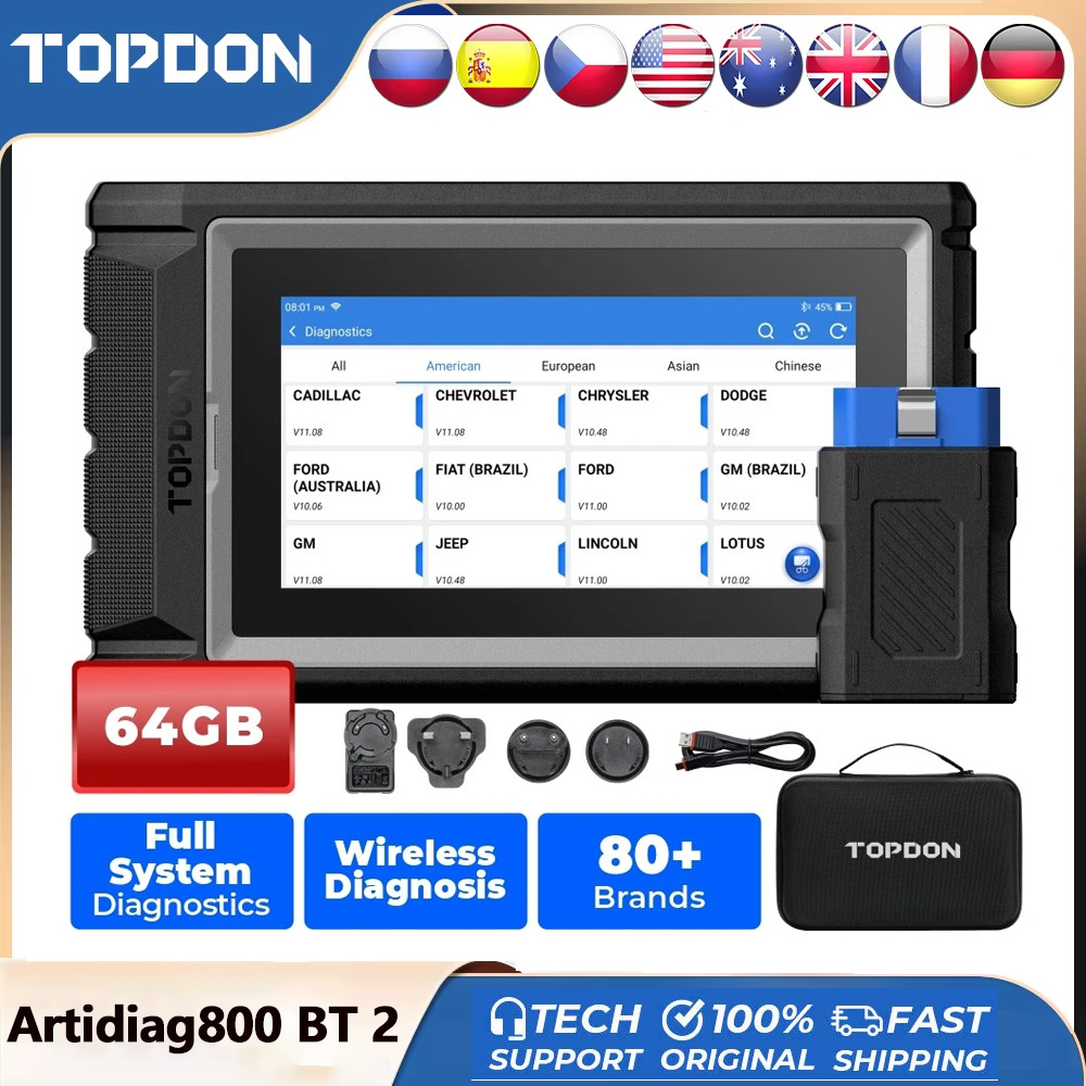 Topdon Tc001 Thermal Camera - TOPDON ArtiDiag800 BT 2 Auto-Diagnosegerät, Kfz-OBD2-Scanner,